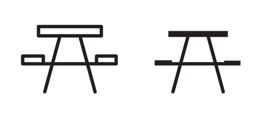 Camping table vector icon.