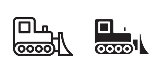 Bulldozer vector icon.