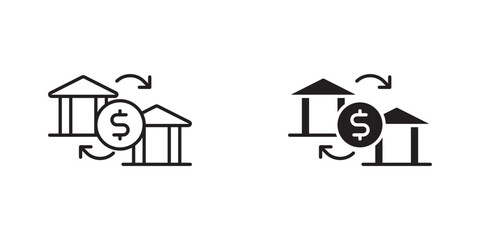 Money Transfer Icon Representing the Exchange of Funds Between Accounts, Secure Transactions, and Digital Banking