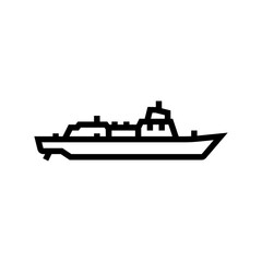 frigate ship line icon vector. frigate ship sign. isolated contour symbol black illustration
