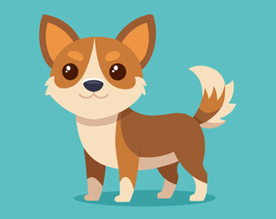 Cute baby dog with color background. Generative AI
