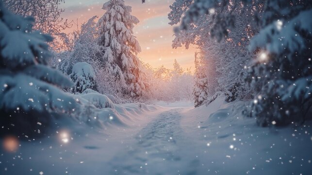 Fantasy winter scenery