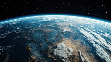 Fototapeta premium Detailed view of Earth's surface with varied terrains