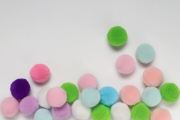 fur balls on white background