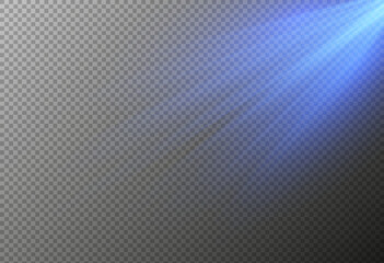 The blue spotlight shines on the stage. Llight from a lamp or spotlight. Lighted scene. Podium under the spotlight