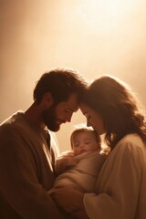 loving parents holding their newborn baby in warm embrace