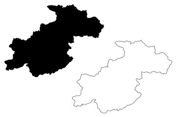 Ghor Province (Islamic Republic of Afghanistan, Provinces of Afghanistan) map vector illustration, scribble sketch Ghowr or Ghur map