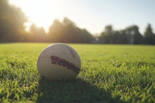 Hurling Ball on GAA Field During Community Match - Summer Excitement