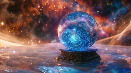 Fototapeta premium A blue crystal ball 
