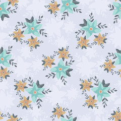 Feminine monochrome seamless pattern with lace pattern of flowers.