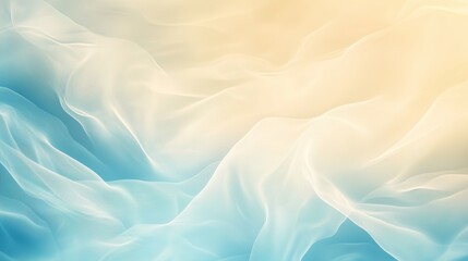 Obraz premium Soft blue and cream flowing fabric background creating a serene and dreamy atmosphere