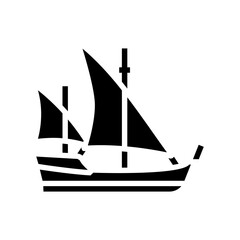caravel ancient ship glyph icon vector. caravel ancient ship sign. isolated symbol illustration