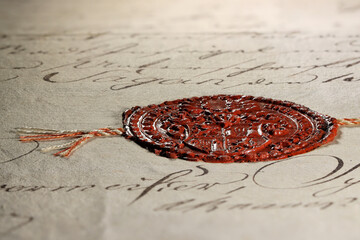 wax seal on document from the 18th century