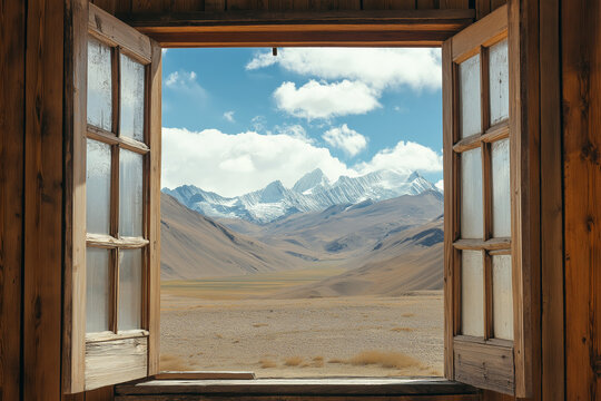 Vast Plateau View from High Mountain Lodge: Altitude Adventure Experience