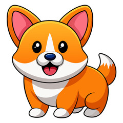 Fototapeta premium dog, cartoon, animal, vector, pet, illustration, mammal, isolated, character, cute, cat, puppy, brown, smile, baby, art, funny, tail, fun, pets, toy, fur, drawing, canine, fox