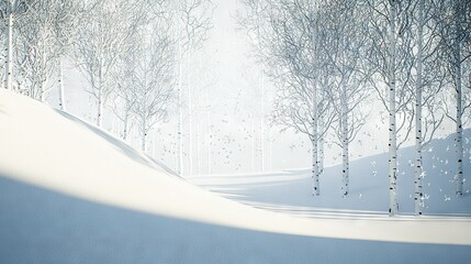 Obraz premium Snowy landscape with trees in the foreground and snow on the ground