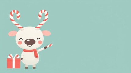 Kids delight in decorating their christmas tree with reindeer sporting candy cane antlers