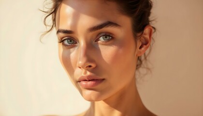 Naklejka premium Skin Care - Beautiful model with flawless skin