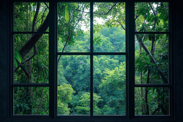 Dense Jungle Window View from Canopy Walkway: Thrilling Jungle Trekking