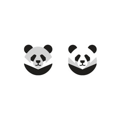 panda head logo vector silhouette illustration.