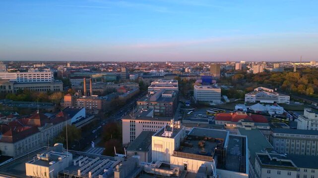 Berlin station zoologischer garten, fall. Best aerial view flight drone