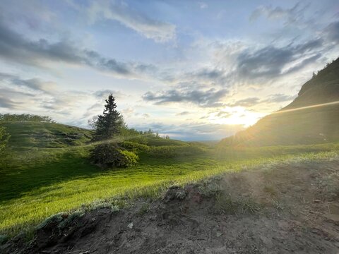 Sunset in the rolling hills