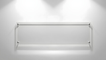 Blank glass nameplate isolated on white. 3d illustration isolated with white highlights, png