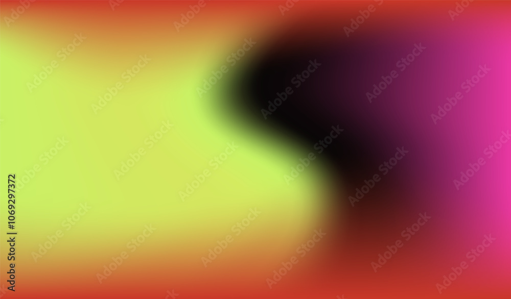 Poster Blurred gradient swirl in shades of red, black and yellow, creating a flowing and dynamic sense of movement.