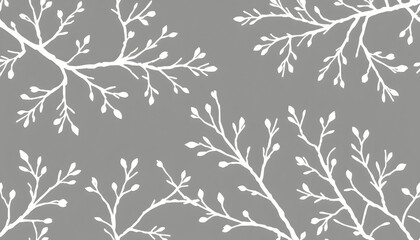 Fototapeta premium vector Seamless pattern of white winter branches