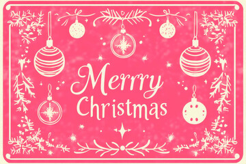 Naklejka premium Vintage Merry Christmas Greeting Card Design