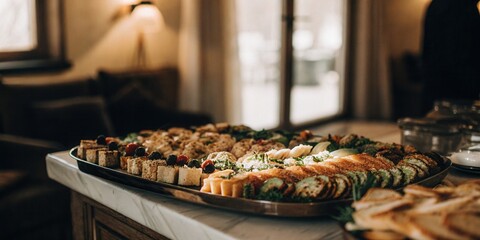 Delicious Food Platter Served on a Table