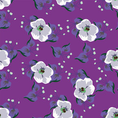 Amazing seamless floral pattern with bright colorful small flowers.