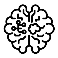 AI Brain vector icon style