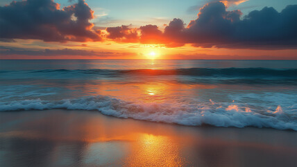 夕暮れの沖縄海岸