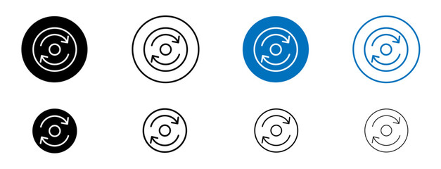 Consistency icon set in black and blue colors