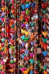 Goods in souvenir shop on the main street of Arambol, Goa, India.