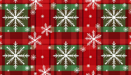 vector snowy snowflake flakes seamless pattern winter pattern red background Plaid, plaid pattern vector background, dramatic