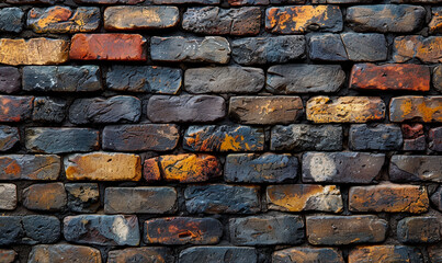 Obraz premium Rustic Vintage Brick Wall Texture with Weathered Colors for Urban Background or Architectural Design Elements in Construction Projects and Historical Restoration Concepts