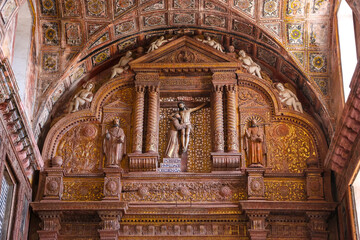 Beautiful interiors of Church of St. Francis of Assisi in Old Goa, India.