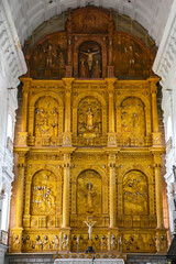 Interiors of Cathedral of Saint Catherine of Alexandria in Old Goa, India.