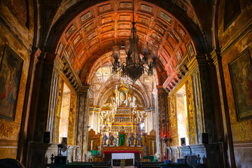 Fototapeta premium Interiors of Cathedral of Saint Catherine of Alexandria in Old Goa, India.