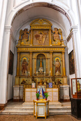 Interiors of Cathedral of Saint Catherine of Alexandria in Old Goa, India.