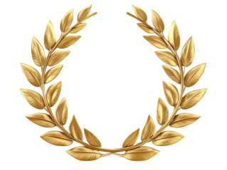 Golden laurel wreath of victory