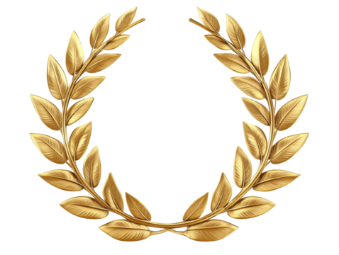 Golden laurel wreath of victory