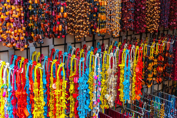 Goods in souvenir shop at Anjuna, Goa, India.