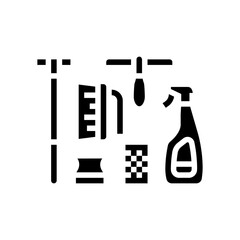 car wash kit accessory glyph icon vector. car wash kit accessory sign. isolated symbol illustration