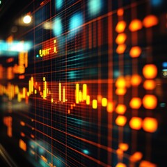 Fototapeta premium Close-up of vibrant stock market data on a digital screen.