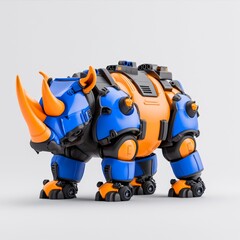 Fototapeta premium A bionic cyber rhinoceros robot created using Stock technology