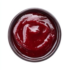 Cranberry Jam Smear Isolated on White Background