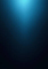 Glowing blue blurred light gradient dark grainy black vertical background glowing light spot, copy space
